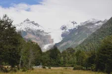 Le gérant d'un campo fait demi-tour et nous invite à entrer dans un pré pour admirer le glacier