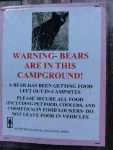 Attention-Il y a des ours dans ce camping!