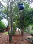 Petit jardin avec une réserve d'eau en hauteur, pourvu qu'il n'y ait pas trop de vent