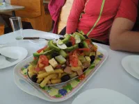Premier repas à Puerto Montt, on fête notre arrivée