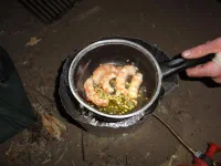 Pour aller avec le petit blanc, des langoustines !!!!! Toujours cadeau de Guy et Françoise. C'est Noël !